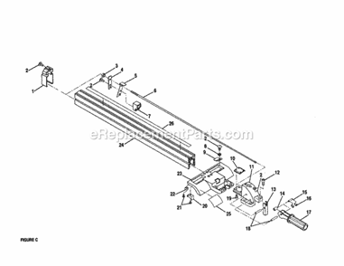 Rip Fence Diagram and Parts List for 315228930  Craftsman Table Saw
