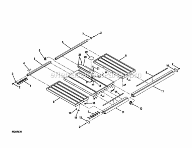 Extension Table Diagram and Parts List for 315228930  Craftsman Table Saw