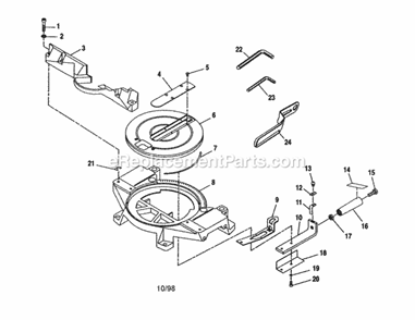Compound Miter Saw Diagram and Parts List for 315235360  Craftsman Miter Saw