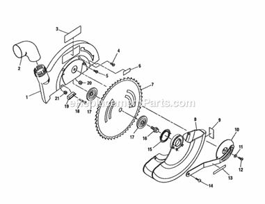 Guard Assembly Diagram and Parts List for 315235360  Craftsman Miter Saw