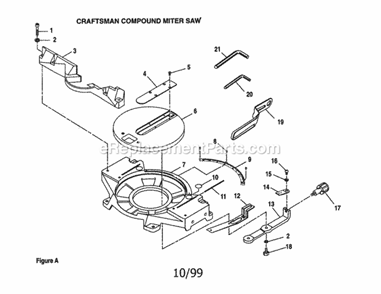 Craftsman Compound Miter ... Diagram and Parts List for 315235380  Craftsman Miter Saw