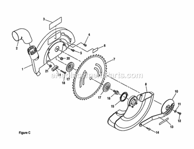 Guard Assembly Diagram and Parts List for 315235380  Craftsman Miter Saw