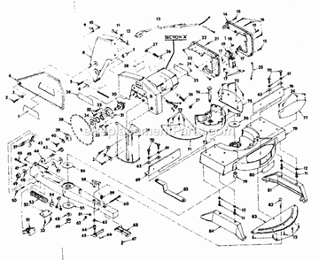 Unit Parts Diagram and Parts List for 31523733  Craftsman Miter Saw