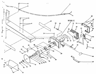 Unit Parts Diagram and Parts List for 31523740  Craftsman Miter Saw