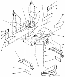 Miter Arm Assembly Diagram and Parts List for 31523740  Craftsman Miter Saw