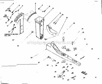 Miter Arm Assembly Diagram and Parts List for 31523743  Craftsman Chop Saw