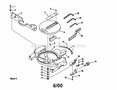 Table/Cover Plate Diagram and Parts List for 315243000  Craftsman Miter Saw