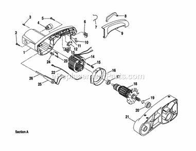 Motor Assembly Diagram and Parts List for 315243000  Craftsman Miter Saw