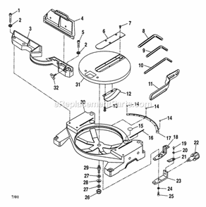 Miter Saw Diagram and Parts List for 315243150  Craftsman Miter Saw
