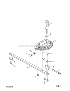 Miter Gage Diagram and Parts List for 315248200  Craftsman Table Saw