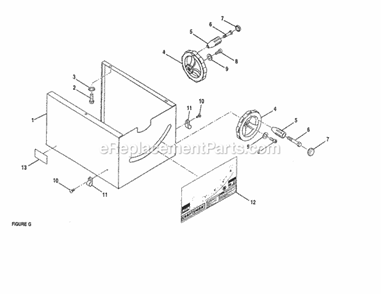 Base Diagram and Parts List for 315248200  Craftsman Table Saw