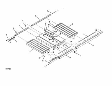 Extension Table Diagram and Parts List for 315248200  Craftsman Table Saw