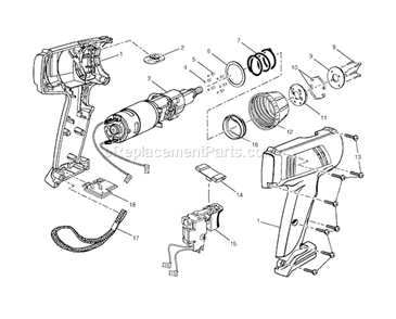 Housing Diagram and Parts List for 315267380  Craftsman Cordless Drill