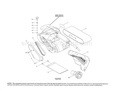 Belt / Dust Bag / Wear Plate Diagram and Parts List for 315268192  Craftsman Belt or Drum Sander
