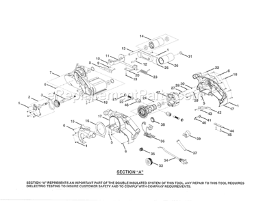 Motor / Field Diagram and Parts List for 315268192  Craftsman Belt or Drum Sander