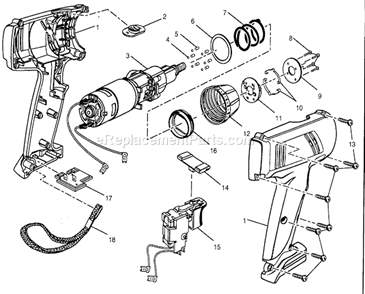 Housing Assy Diagram and Parts List for 315269261  Craftsman Cordless Drill