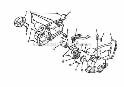 Switch And Motor Diagram and Parts List for 315269600  Craftsman Circular Saw