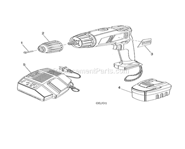 3/8", 12 Volts Drill-Driv... Diagram and Parts List for 315271221  Craftsman Cordless Drill