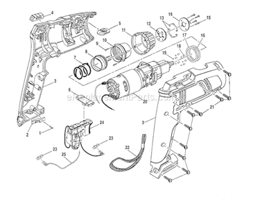 Housing Diagram and Parts List for 315271221  Craftsman Cordless Drill