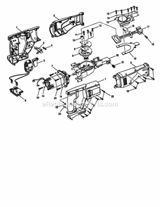 Motor Diagram and Parts List for 315271290  Craftsman Reciprocating Saw