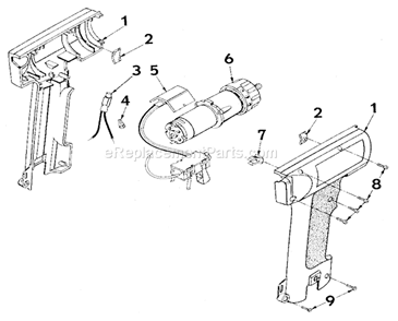 Housing Assembly Diagram and Parts List for 315271320  Craftsman Cordless Drill