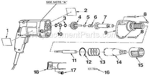 Page A Diagram and Parts List for 315271450  Craftsman Electric Drill