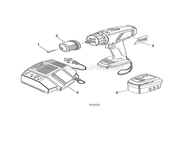 3/8" - 9.6 Volts Drill-Dr... Diagram and Parts List for 315273980  Craftsman Cordless Drill