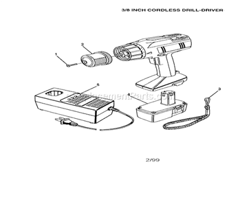3/8" Cordless Drill-Drive... Diagram and Parts List for 315274880  Craftsman Cordless Drill