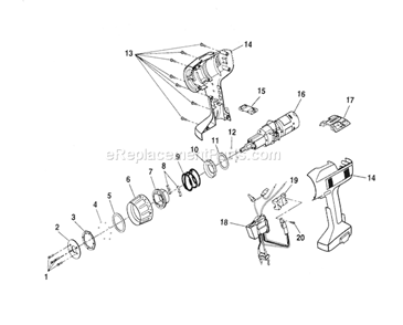 Replacement Parts Diagram and Parts List for 315274880  Craftsman Cordless Drill