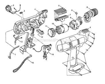 Page B Diagram and Parts List for 315274910  Craftsman Cordless Drill