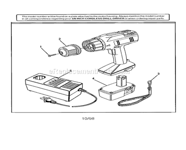 3/8" Cordless Drill-Drive... Diagram and Parts List for 315274950  Craftsman Cordless Drill