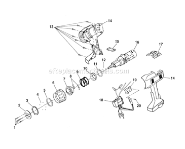 Page B Diagram and Parts List for 315274950  Craftsman Cordless Drill