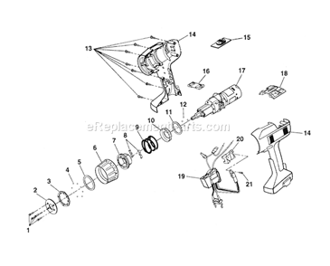 3/8" Cordless Drill Drive... Diagram and Parts List for 315274980  Craftsman Cordless Drill