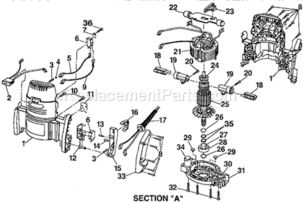 Armature And Housing Asse... Diagram and Parts List for 315275051  Craftsman Router