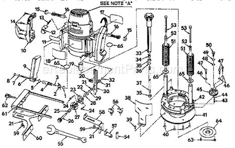 Page B Diagram and Parts List for 315275060  Craftsman Router