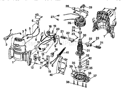 Motor Diagram and Parts List for 315275062  Craftsman Router