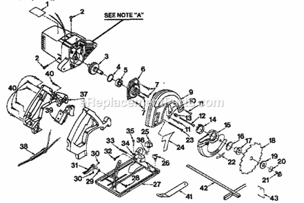 Unit Parts Diagram and Parts List for 315275460  Craftsman Circular Saw