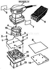 Part Location Diagram of 662316-001 Craftsman F. Baffle