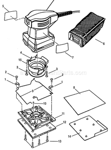 Sander Plate Diagram and Parts List for 315277012  Craftsman Sander Polisher