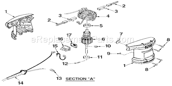 Figure B Diagram and Parts List for 315277140  Craftsman Orbital or Palm Sander