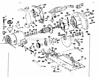 Unit Parts Diagram and Parts List for 31527782  Craftsman Circular Saw