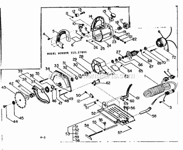 Unit Parts Diagram and Parts List for 31527891  Craftsman Circular Saw