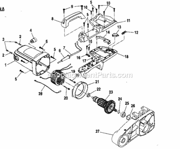 Motor Assy Diagram and Parts List for 315285260  Craftsman Miter Saw