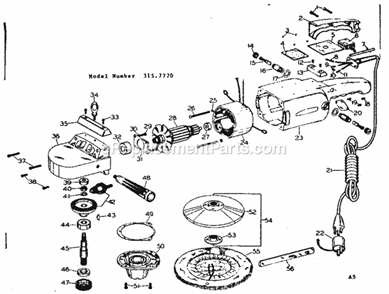Unit Parts Diagram and Parts List for 3157770  Craftsman Sander Polisher