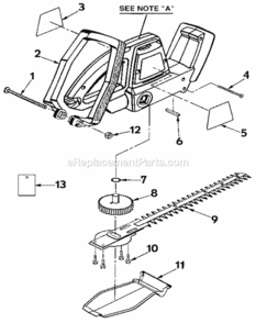 Page A Diagram and Parts List for 315798630  Craftsman Hedge Trimmer