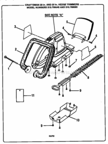 Page A Diagram and Parts List for 315799560  Craftsman Hedge Trimmer
