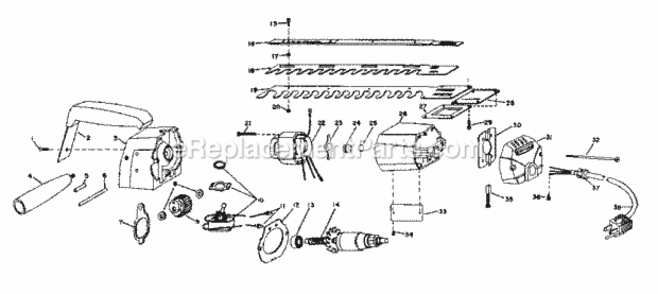 Page A Diagram and Parts List for 31585896  Craftsman Hedge Trimmer
