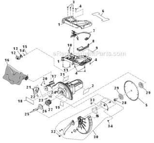Part Location Diagram of 080001020708 Ryobi Lower Blade Guard Assembly