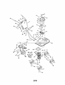 Part Location Diagram of 642-04032-0637 MTD Tine Assembly Right Hand (model 210)
