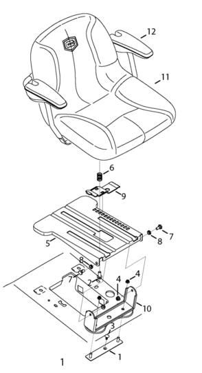 PG 1-SEAT Diagram and Parts List for 247204470 Type 0 Craftsman Lawn Mower